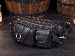 Leather Fanny Pack Mens Waist Bag Hip Pack Belt Bag Bumbag for Men