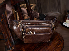 Leather Fanny Pack Mens Waist Bag Hip Pack Belt Bag Bumbag for Men