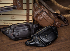 Leather Fanny Pack Mens Waist Bag Hip Pack Belt Bag Bumbag for Men