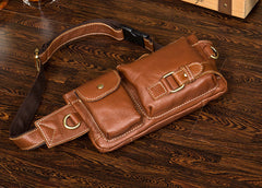 Leather Fanny Pack Mens Waist Bag Hip Pack Belt Bag Bumbag for Men