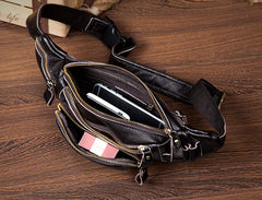 Leather Fanny Pack Mens Waist Bag Hip Pack Belt Bag Bumbag for Men