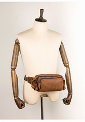 Leather Fanny Pack Mens Waist Bag Hip Pack Belt Bag Bumbag for Men
