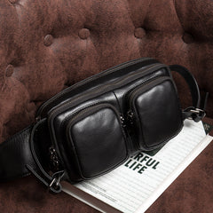 Leather Fanny Pack Mens Waist Bag Hip Pack Belt Bag Bumbag for Men