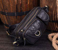 Leather Fanny Pack Mens Waist Bag Hip Pack Belt Bag Bumbag for Men