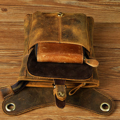 Leather Drop Leg Bag Belt Pouch Mens Waist Bag Shoulder Bag for Men