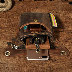 Leather Leg Bag Belt Pouch Mens Waist Bag Shoulder Bag for Men