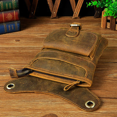 Leather Drop Leg Bag Belt Pouch Mens Waist Bag Shoulder Bag for Men