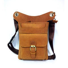 Leather Drop Leg Bag Belt Pouch Mens Waist Bag Shoulder Bag for Men