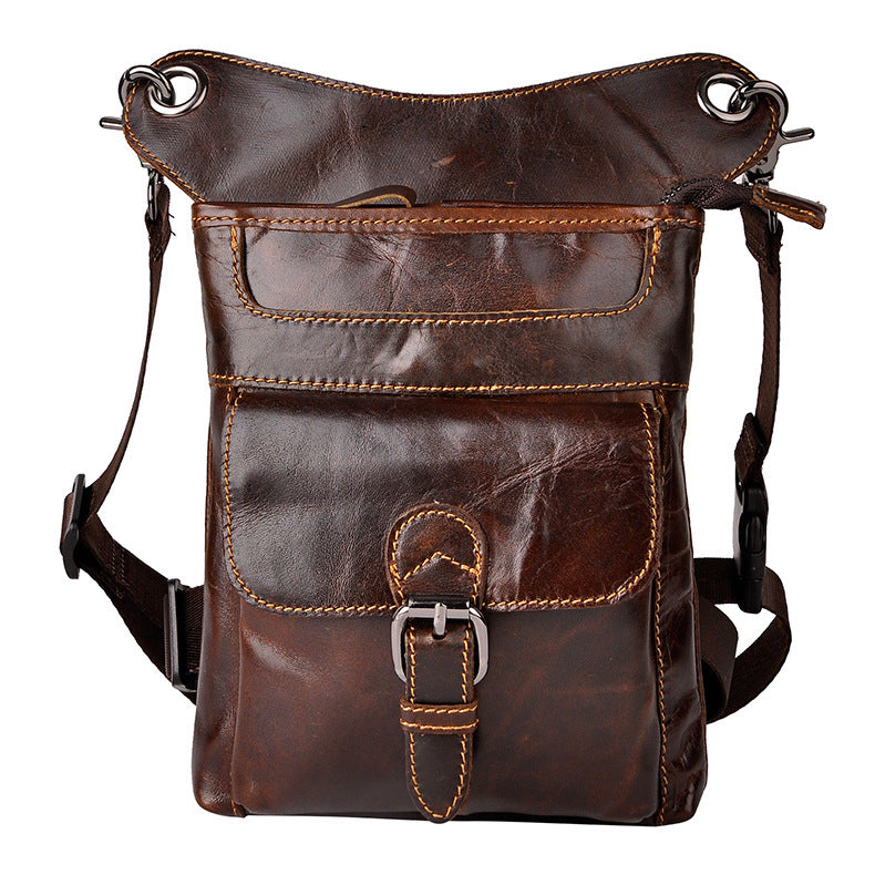 Leather Drop Leg Bag Belt Pouch Mens Waist Bag Shoulder Bag for Men