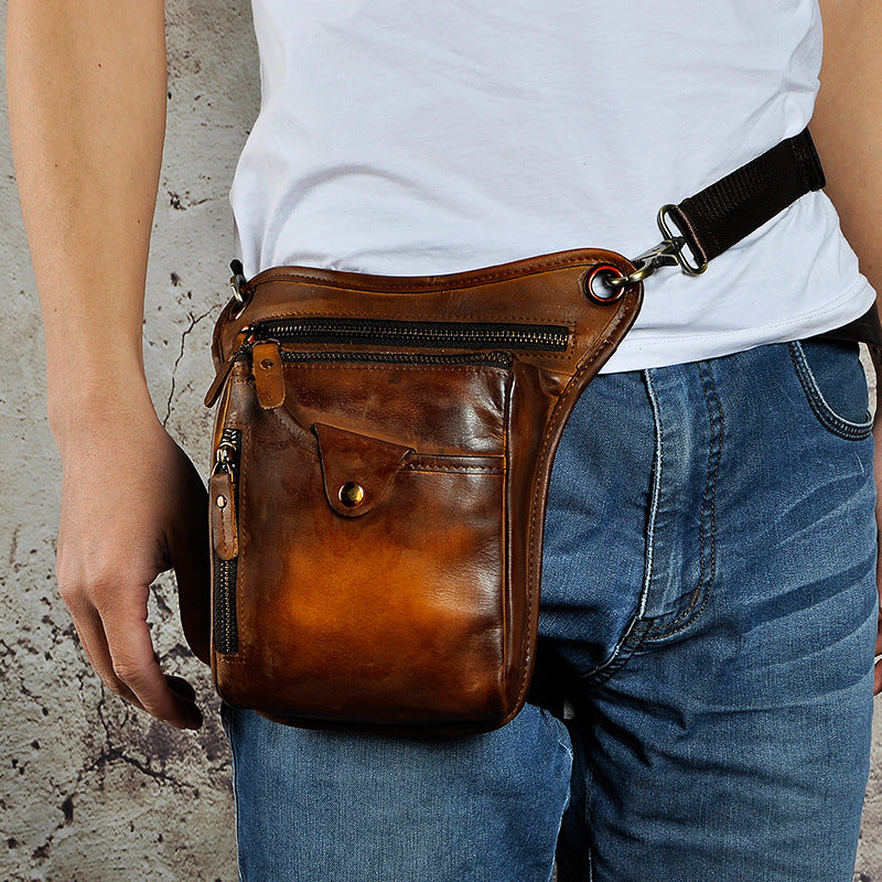 Leather Leg Bag Belt Pouch Mens Waist Bag Shoulder Bag for Men iwalletsmen