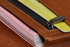 Cool Mens Leather Long Wallet for Men Long Trifold Brown Wallets - iwalletsmen