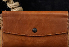 Cool Mens Leather Long Wallet for Men Long Trifold Brown Wallets - iwalletsmen