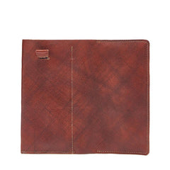 Cool Leather Long Wallet for Men Vintage Bifold Wallets Passport Travel Wallets - iwalletsmen