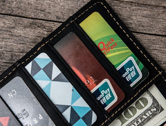 Leather Long Wallets for Men Travel Wallet Passport Bifold Wallet for Men