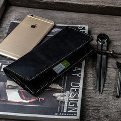 Leather Long Wallets for Men Travel Wallet Passport Bifold Wallet for Men