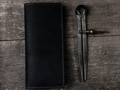 Leather Long Wallets for Men Travel Wallet Passport Bifold Wallet for Men