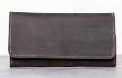 Leather Long Wallets for men Bifold Vintage Men Long Wallet