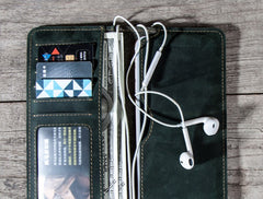 Leather Long Wallets for men Bifold Vintage Men Long Wallet