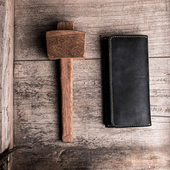 Leather Long Wallets for men Bifold Vintage Men Long Wallet
