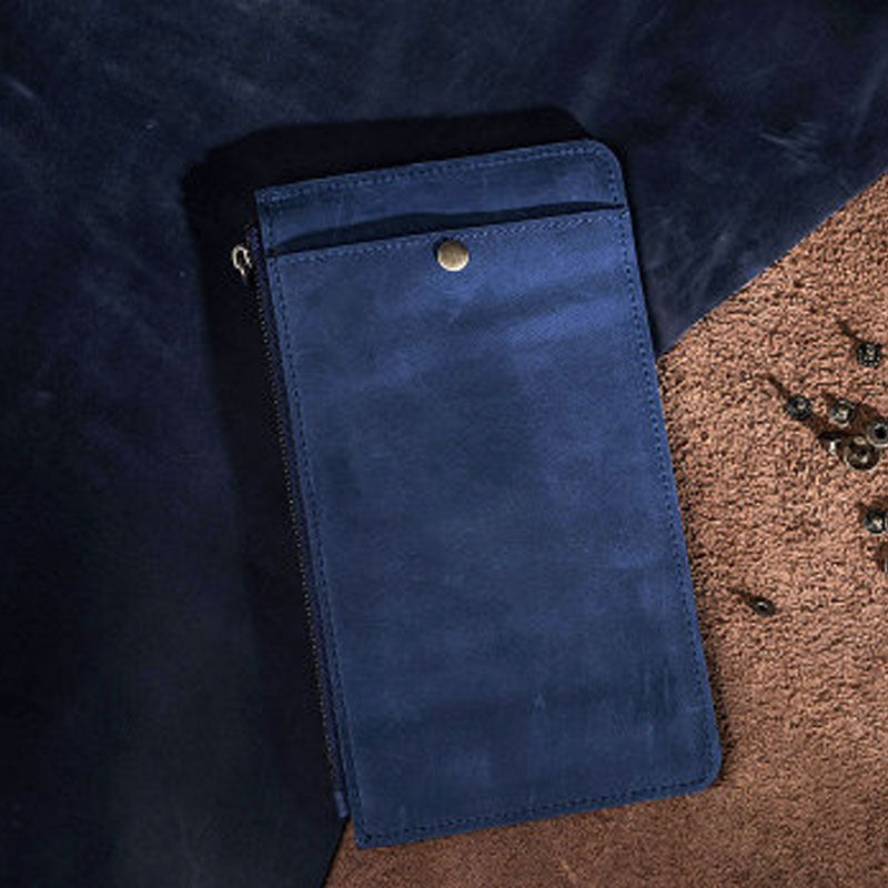 Leather Long Wallets for men Bifold Vintage Men Long Wallet