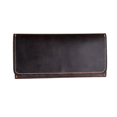 Leather Long Wallets for men Bifold Vintage Men Long Wallet