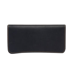 Leather Long Wallets for men Black Bifold Men Long Wallet