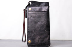 Leather Long Wallets for men Chain Wallet Bifold Vintage Men Biker wallet