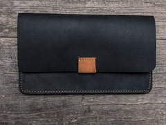 Leather Long Wallets for men Vintage Bifold Men Long Wallet