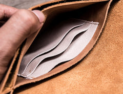 Leather Long Wallets for men Vintage Bifold Men Long Wallet