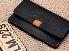 Leather Long Wallets for men Vintage Bifold Men Long Wallet