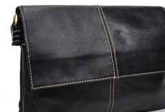 Cool Leather Mens Black Messenger Bag Shoulder Bag for Men - iwalletsmen