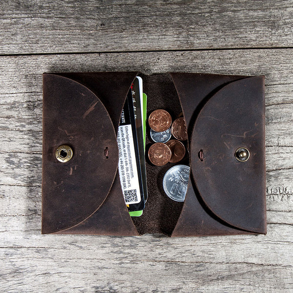 Leather Men Card Holder Wallet Change Bifold Small Wallet for Men - iwalletsmen