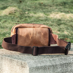 Leather Men Fanny Pack Waist Bag Hip Pack Belt Bag Bumbag for Men