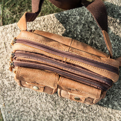Leather Men Fanny Pack Waist Bag Hip Pack Belt Bag Bumbag for Men