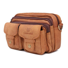 Leather Men Fanny Pack Waist Bag Hip Pack Belt Bag Bumbag for Men