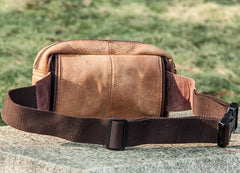 Leather Men Fanny Pack Waist Bag Hip Pack Belt Bag Bumbag for Men