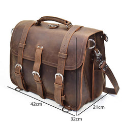 Leather Men Large Briefcase Handbag Travel Bag Messenger Bag For Men - iwalletsmen