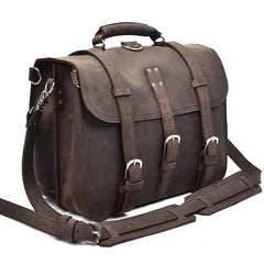 Leather Men Large Briefcase Handbag Travel Bag Messenger Bag For Men - iwalletsmen