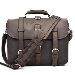 Leather Men Large Briefcase Handbag Travel Bag Messenger Bag For Men - iwalletsmen