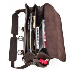 Leather Men Large Briefcase Handbag Travel Bag Messenger Bag For Men - iwalletsmen