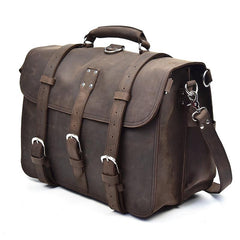 Leather Men Large Briefcase Handbag Travel Bag Messenger Bag For Men - iwalletsmen