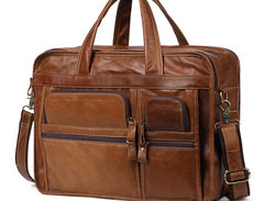 Leather Men Large Briefcase Handbag Travel Bag OverNight Bags For Men - iwalletsmen