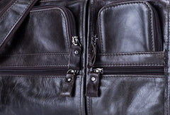 Leather Men Large Briefcase Handbag Travel Bag OverNight Bags For Men - iwalletsmen