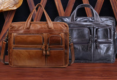 Leather Men Large Briefcase Handbag Travel Bag OverNight Bags For Men - iwalletsmen