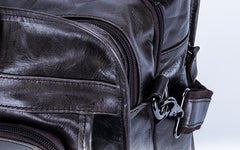 Leather Men Large Briefcase Handbag Travel Bag OverNight Bags For Men - iwalletsmen