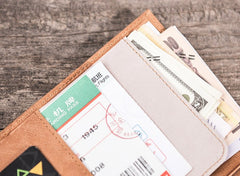 Leather Men Long Wallets for Travel Wallet Bifold Passport Wallet for Men