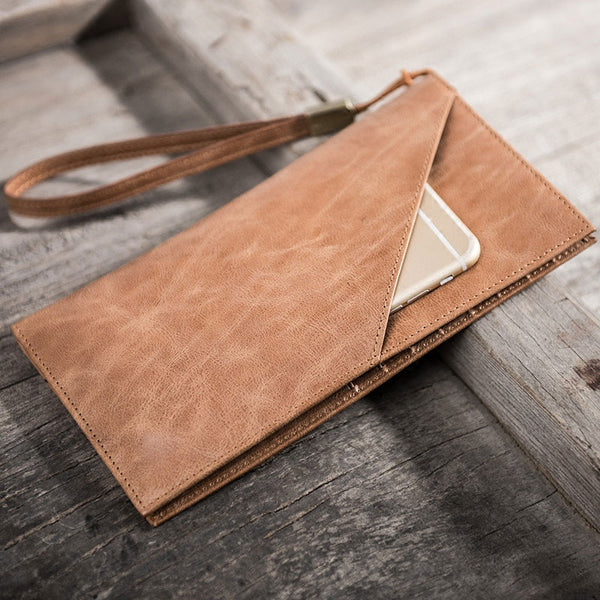 Leather Men Long Wallets for Travel Wallet Bifold Passport Wallet for Men