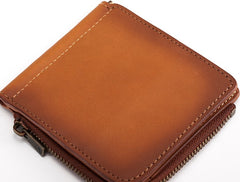 Leather Men Slim Small Wallet Bifold Small Money Clip Wallet for Men