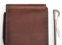Leather Men Slim Small Wallet Bifold Small Money Clip Wallet for Men