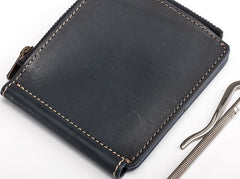 Leather Men Slim Small Wallet Bifold Small Money Clip Wallet for Men